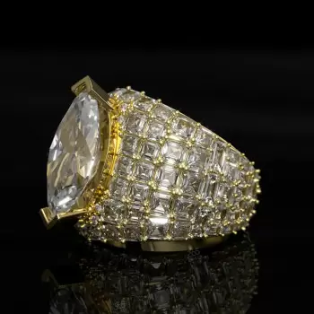 16ctw Marquise & Asscher Cut Allover-setting Unisex Ring