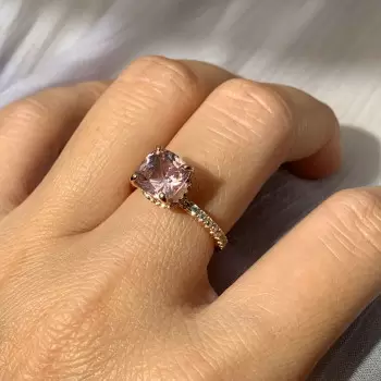 5ct Cushion Cut Engagement Ring in Rose Gold
