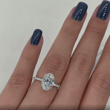4.0ct Oval Cut White Sapphire Engagement Ring