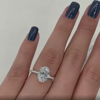 4.0ct Oval Cut White Sapphire Engagement Ring
