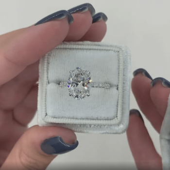 4.0ct Oval Cut White Sapphire Engagement Ring