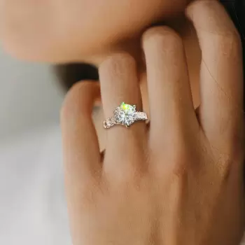 3ct Round Cut White Sapphire Classic Engagement Ring