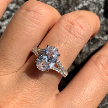 1.5ct Oval Cut Split Shank Classic Engagement Ring