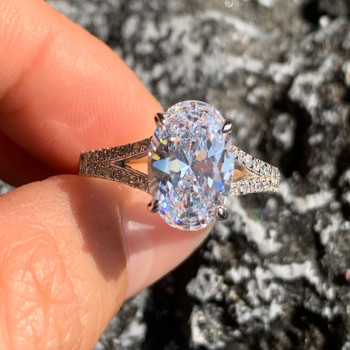 1.5ct Oval Cut Split Shank Classic Engagement Ring