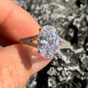 1.5ct Oval Cut Split Shank Classic Engagement Ring
