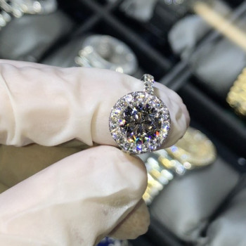 Round Cut White Sapphire Engagement Ring
