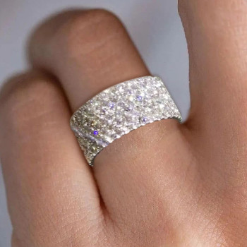 5ctw Round Cut White Sapphire Eternity Band for Men