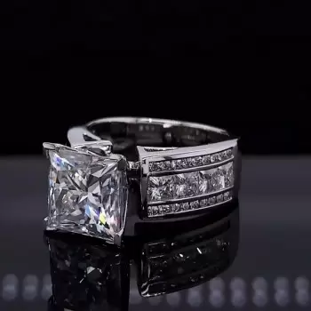Princess Cut White Sapphire Engagement Ring