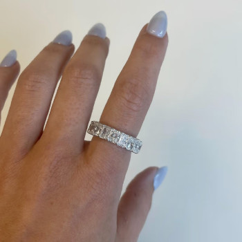 12CTW Radiant Cut White Sapphire Eternity Band