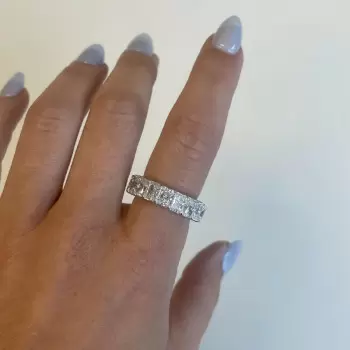 12CTW Radiant Cut White Sapphire Eternity Band