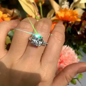 3ct Cushion Cut White Sapphire Engagement Ring