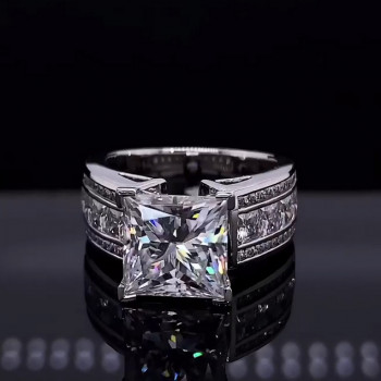 Princess Cut White Sapphire Engagement Ring
