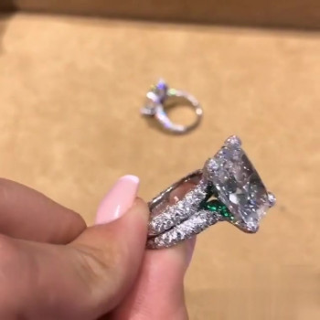 5ct Cushion Cut White Sapphire Engagement Ring