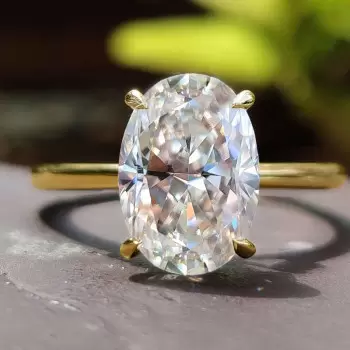 5.8ct Oval Cut White Sapphire Classic Engagement Ring