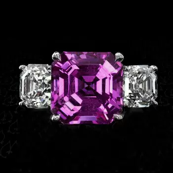 5ct Asscher Cut Amethyst Engagement Ring
