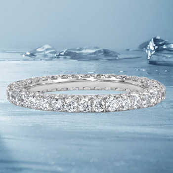 3.2ctw Round Cut White Sapphire Eternity Band
