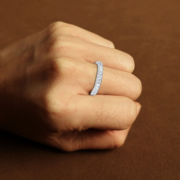 3.2ctw Round Cut White Sapphire Eternity Band