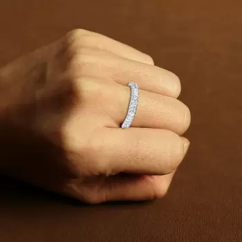 3.2ctw Round Cut White Sapphire Eternity Band