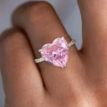 3.5ct Heart Cut Pink Sapphire Classic Engagement Ring