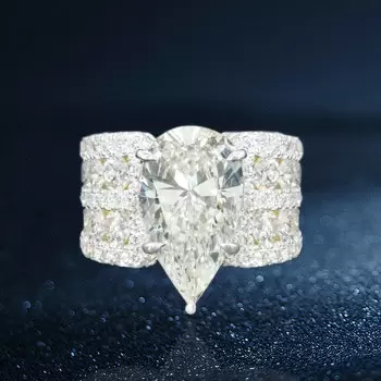 8ct Pear Cut White Sapphire Engagement Ring
