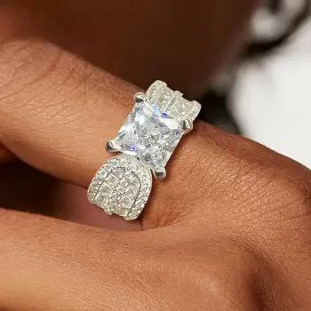2ct Princess Cut White Sapphire Engagement Rings