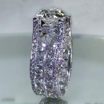 5.5ct Round Cut White Sapphire Engagement Ring
