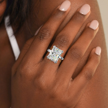 3.5ct Radiant Cut White Sapphire Engagement Ring