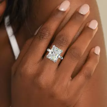 3.5ct Radiant Cut White Sapphire Engagement Ring