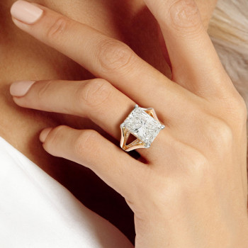 4ct Split Shank Radiant Cut Engagement Ring