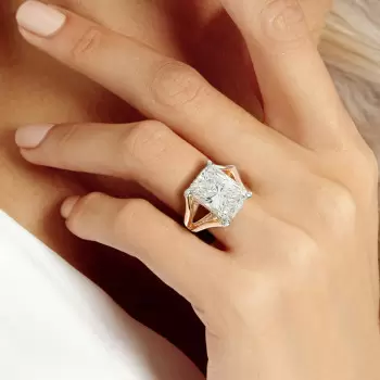 4ct Split Shank Radiant Cut Engagement Ring