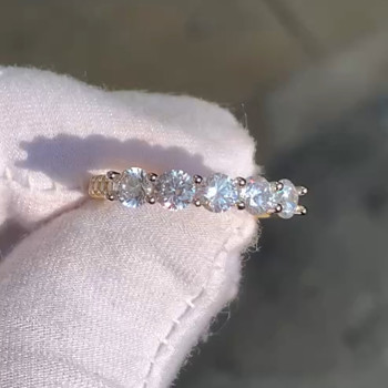 1.2ct Five-Stone Round Cut White Sapphire Wedding Band