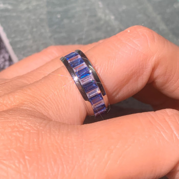 2.35ct Baguette Cut Blue Sapphire Eternity Band