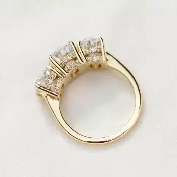 8ctw Oval Cut Under Halo Three Stone Engagement Ring