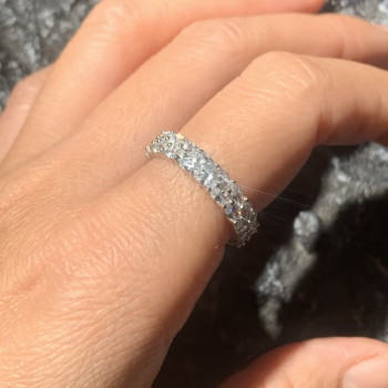 4.5ct Marquise Cut White Sapphire 2 Rows Eternity Band