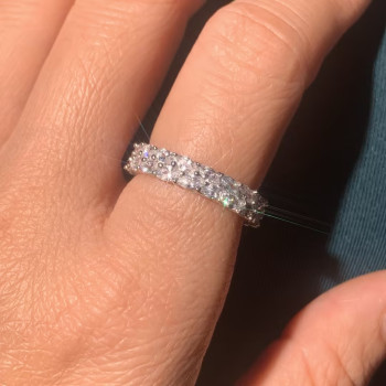 4.5ct Marquise Cut White Sapphire 2 Rows Eternity Band