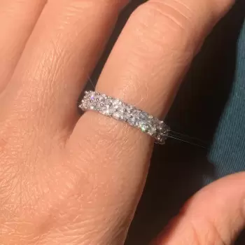4.5ct Marquise Cut White Sapphire 2 Rows Eternity Band