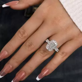 12ct Cushion Cut White Sapphire Classic Engagement Ring