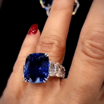 2.2ct Cushion Cut Sapphire Engagement Ring