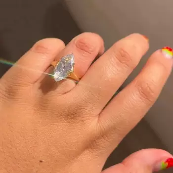 5ct Marquise Cut White Sapphire Engagement Ring