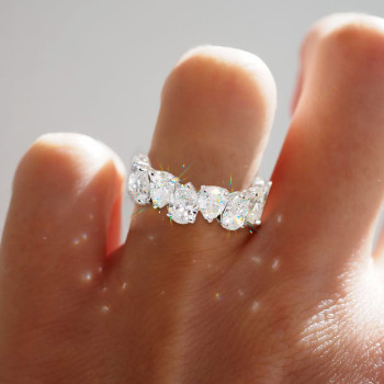 7ctw Pear Cut White Sapphire Eternity Band