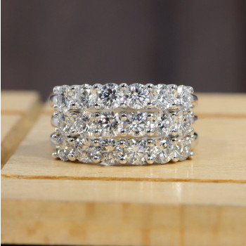 6ctw Round Cut Half Eternity 3pcs Bridal Set