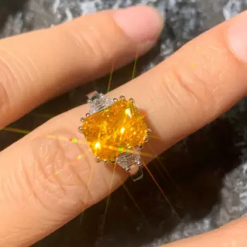 4ct Radiant Cut Fancy Yellow Sapphire Engagement Ring