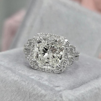 3ct Split Shank Cushion Cut Engagement Ring
