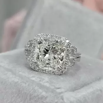 3ct Split Shank Cushion Cut Engagement Ring