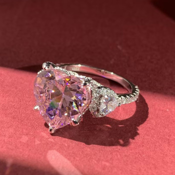 3.5ct Heart Cut Pink Sapphire Engagement Ring