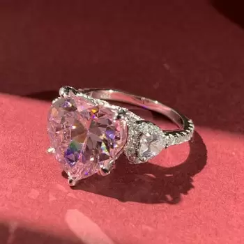 3.5ct Heart Cut Pink Sapphire Engagement Ring
