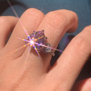 3.5ct Heart Cut Pink Sapphire Engagement Ring