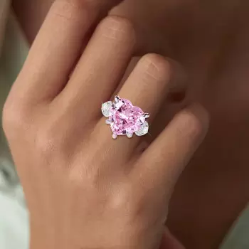 3.5ct Heart Cut Pink Sapphire Engagement Ring