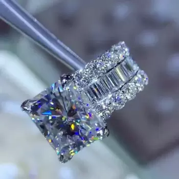 2.5ct Radiant Cut White Sapphire Engagement Ring