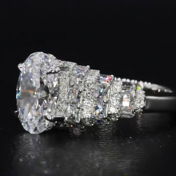 2.5ct Oval Cut White Sapphire Engagement Ring
